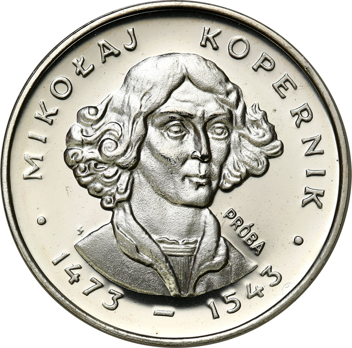 PRÓBA srebro 100 złotych 1973 Kopernik mała głowa RZADKOŚĆ